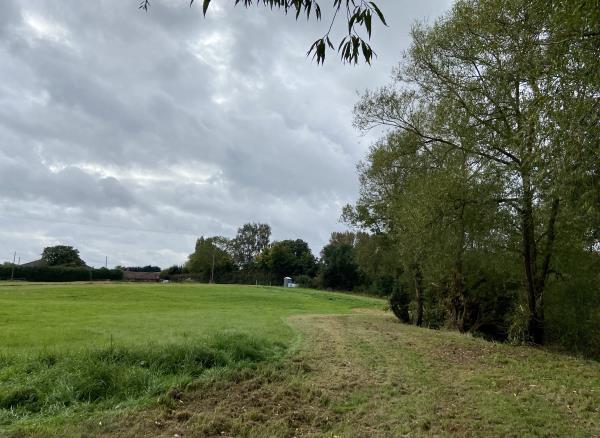 View of field from Bow Brook at Snodsbury Court