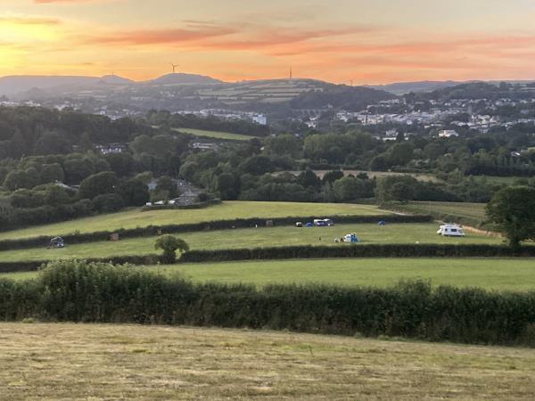 Campsite from above at Menagwins Farm, Pop Up & Pitch