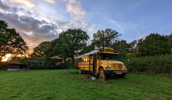 School bus at Little Thakeham Farm