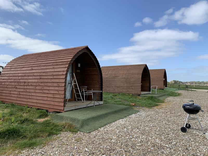 Three glamping pods