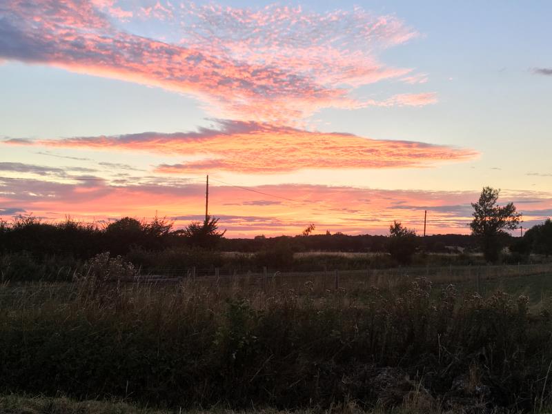 sunset on the farm walk