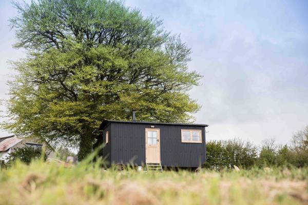 the shepherd hut at Lower Birch Farm