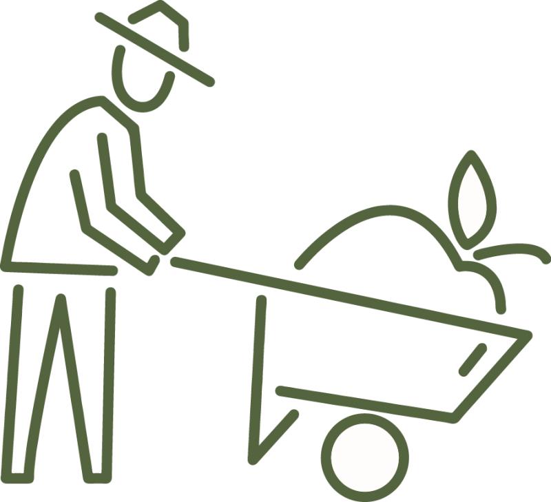 Wheelbarrow With Giant Apple