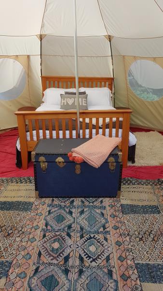 Inside the luna bell tent at Himley Hall