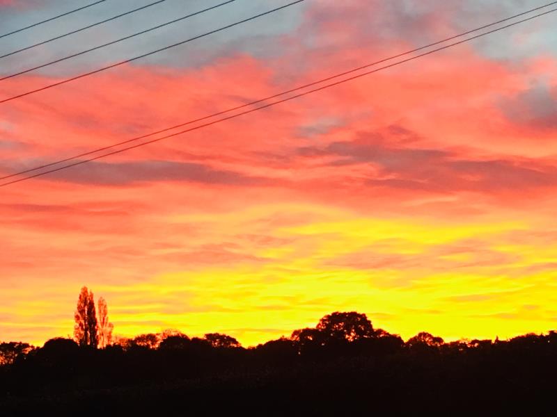 Sunset over neighbouring fields