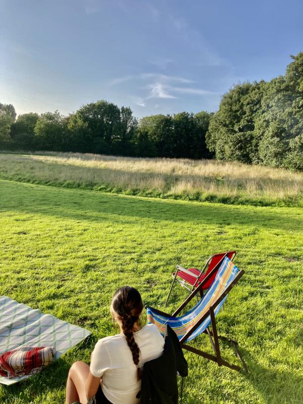 Unique traditional meadow with mown path around