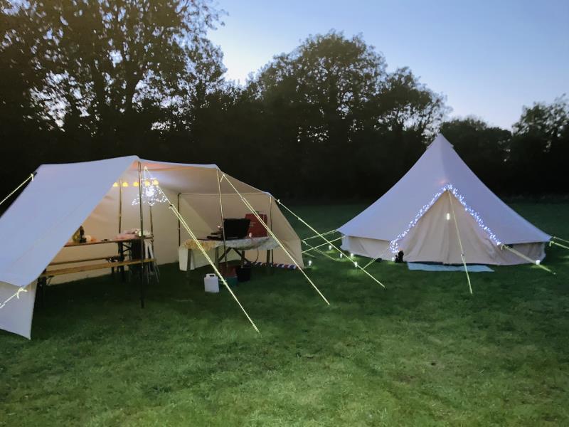 Bell Tent with dining/cooking gazebo