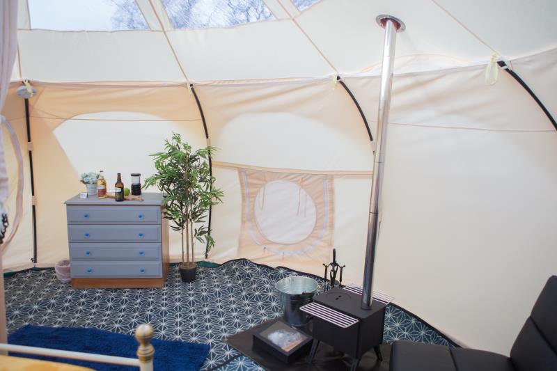 Inside the tent