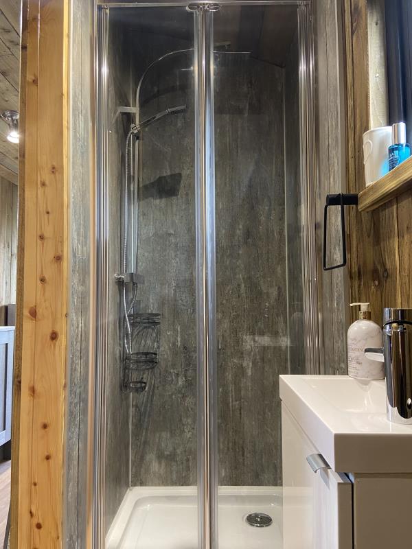 The shower in the hut